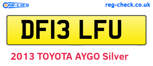 DF13LFU are the vehicle registration plates.