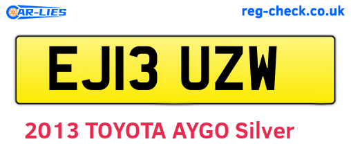 EJ13UZW are the vehicle registration plates.