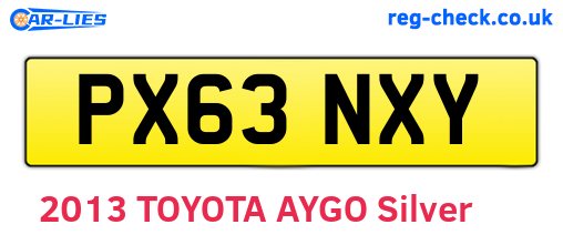 PX63NXY are the vehicle registration plates.
