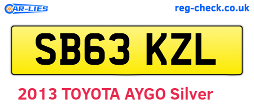 SB63KZL are the vehicle registration plates.