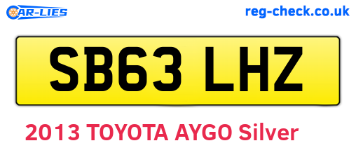 SB63LHZ are the vehicle registration plates.