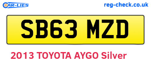 SB63MZD are the vehicle registration plates.
