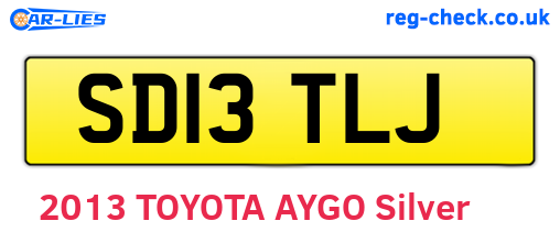 SD13TLJ are the vehicle registration plates.