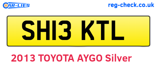 SH13KTL are the vehicle registration plates.