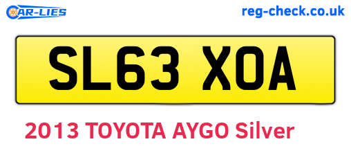 SL63XOA are the vehicle registration plates.