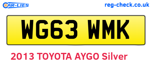 WG63WMK are the vehicle registration plates.