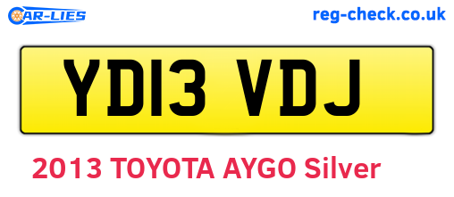 YD13VDJ are the vehicle registration plates.