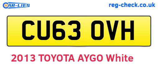 CU63OVH are the vehicle registration plates.