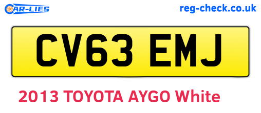 CV63EMJ are the vehicle registration plates.