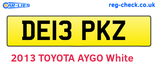 DE13PKZ are the vehicle registration plates.