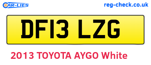 DF13LZG are the vehicle registration plates.
