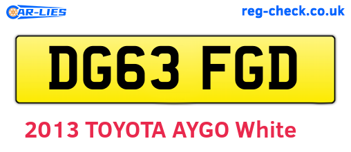 DG63FGD are the vehicle registration plates.