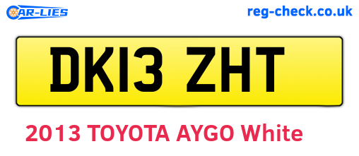 DK13ZHT are the vehicle registration plates.