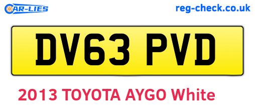 DV63PVD are the vehicle registration plates.