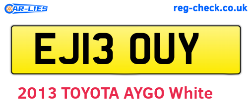 EJ13OUY are the vehicle registration plates.