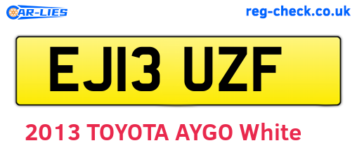 EJ13UZF are the vehicle registration plates.