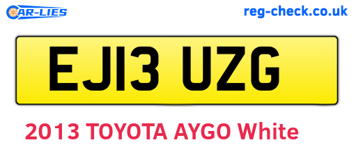 EJ13UZG are the vehicle registration plates.
