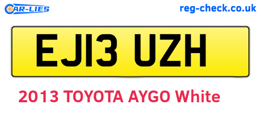 EJ13UZH are the vehicle registration plates.