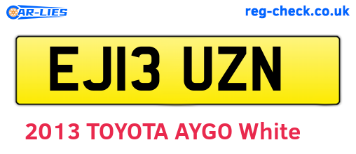 EJ13UZN are the vehicle registration plates.
