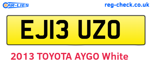 EJ13UZO are the vehicle registration plates.