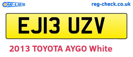 EJ13UZV are the vehicle registration plates.