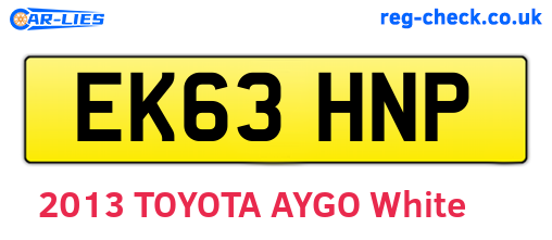 EK63HNP are the vehicle registration plates.