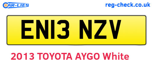 EN13NZV are the vehicle registration plates.