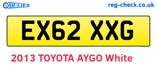 EX62XXG are the vehicle registration plates.