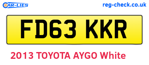 FD63KKR are the vehicle registration plates.