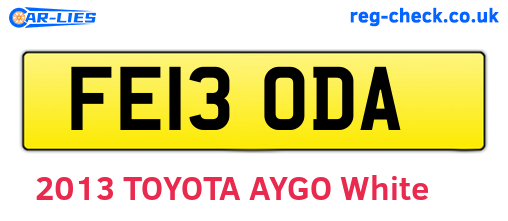 FE13ODA are the vehicle registration plates.