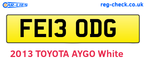 FE13ODG are the vehicle registration plates.