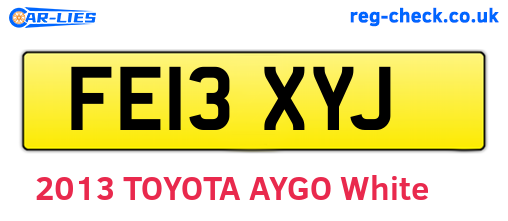 FE13XYJ are the vehicle registration plates.