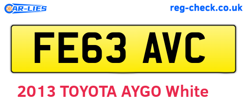 FE63AVC are the vehicle registration plates.