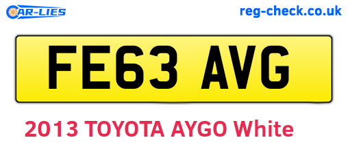 FE63AVG are the vehicle registration plates.
