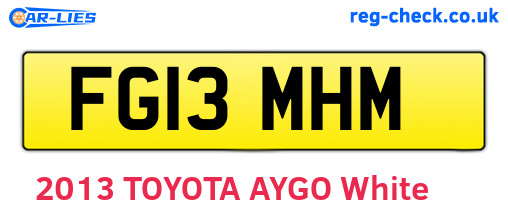 FG13MHM are the vehicle registration plates.