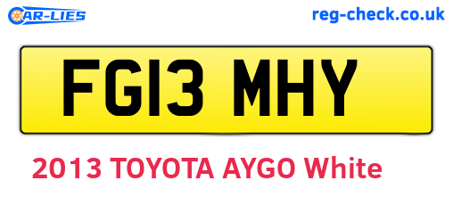 FG13MHY are the vehicle registration plates.