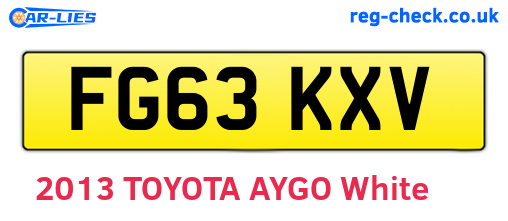 FG63KXV are the vehicle registration plates.