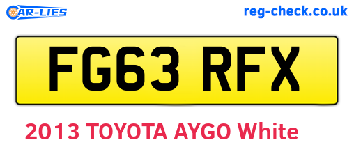 FG63RFX are the vehicle registration plates.