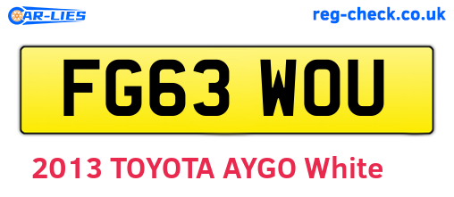FG63WOU are the vehicle registration plates.
