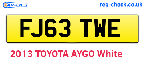 FJ63TWE are the vehicle registration plates.