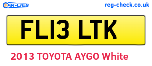 FL13LTK are the vehicle registration plates.