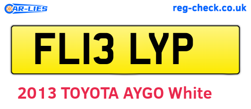 FL13LYP are the vehicle registration plates.