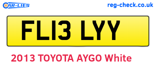 FL13LYY are the vehicle registration plates.