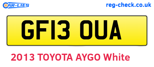GF13OUA are the vehicle registration plates.