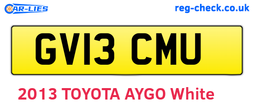 GV13CMU are the vehicle registration plates.