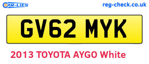 GV62MYK are the vehicle registration plates.