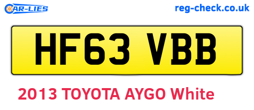 HF63VBB are the vehicle registration plates.