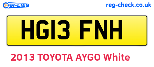 HG13FNH are the vehicle registration plates.