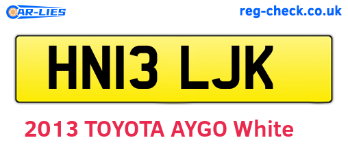 HN13LJK are the vehicle registration plates.