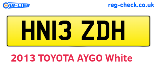 HN13ZDH are the vehicle registration plates.